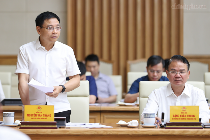 Phó Thủ tướng Nguyễn Văn Thắng phát biểu tại cuộc làm việc - Ảnh: chinhphu.vn/Nhật Bắc