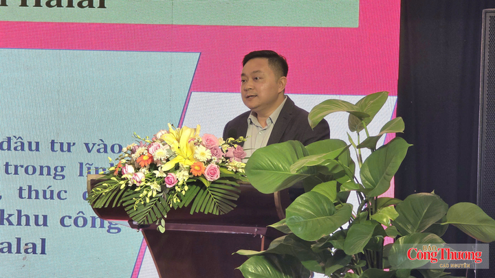 Ông Nguyễn Thành Duy, Phó Vụ trưởng Vụ Trung Đông - châu Phi thuộc Bộ Ngoại giao phát biểu tham luận tại hội thảo.