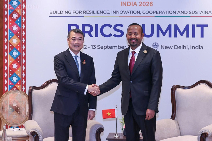 Thủ tướng Chính phủ Lê Minh Hưng gặp Thủ tướng Ethiopia Abiy Ahmed Ali - Ảnh: chinhphu.vn/Nhật Bắc