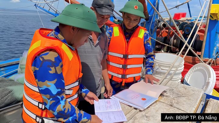 Lực lượng chức năng kiểm tra tàu cá hoạt động trên biển, bảo đảm các điều kiện khai thác theo quy định.