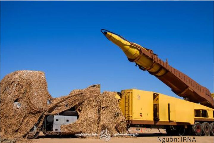 Tên lửa đạn đạo Ghadr của Iran. Nguồn: IRNA