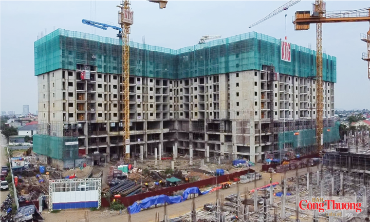 Dự án nhà ở xã hội ở phường Vinh Lộc đang được đẩy nhanh tiến độ xây dựng