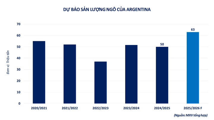 Dự báo sản lượng ngô của Argentina.