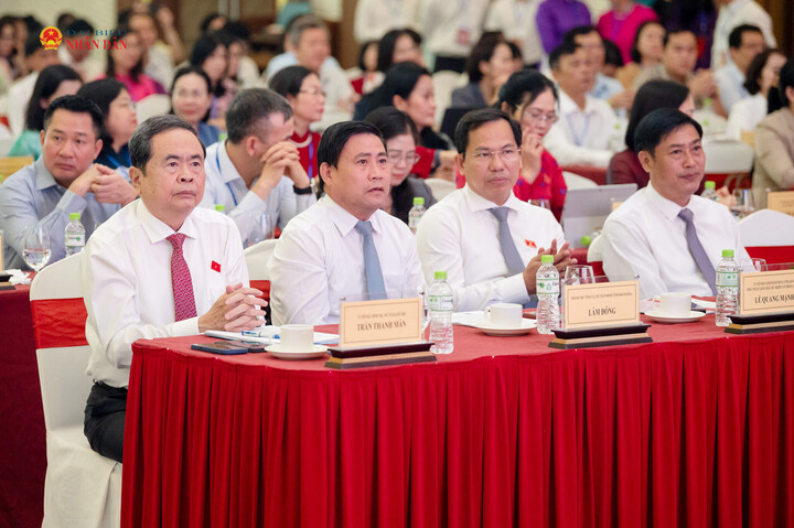 Chủ tịch Quốc hội Trần Thanh Mẫn dự Hội nghị Cộng tác viên toàn quốc của Báo Đại biểu Nhân dân. Ảnh: Phạm Thắng