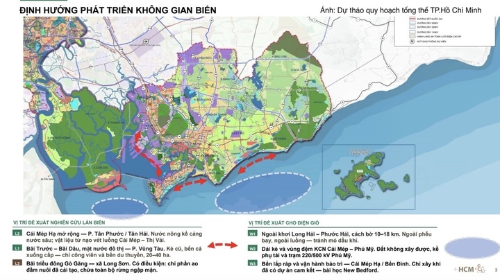 Dự thảo quy hoạch định hướng phát triển không gian biển ở TP. Hồ Chí Minh.