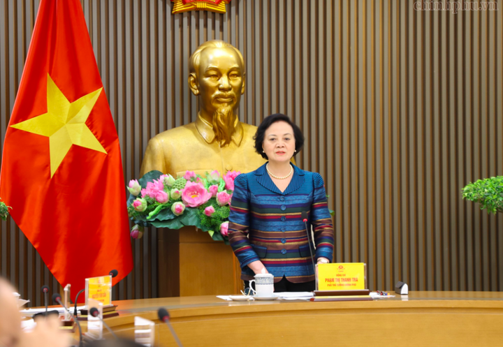 Phó Thủ tướng Phạm Thị Thanh Trà phát biểu tại buổi làm việc - Ảnh: chinhphu.vn/Thu Giang