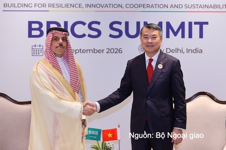 Thủ tướng Chính phủ Lê Minh Hưng đã tiếp Hoàng thân Faisal bin Farhan Al Saud, Trưởng đoàn, Bộ trưởng Ngoại giao Saudi Arabia - Ảnh: BNG
