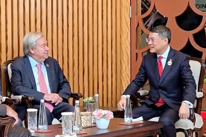 Thủ tướng Chính phủ Lê Minh Hưng gặp Tổng Thư ký Liên Hợp Quốc António Guterres
