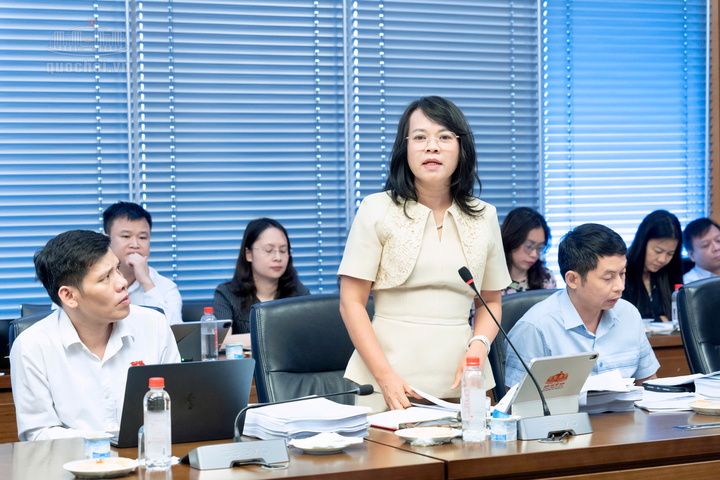 Đại biểu Phạm Thị Hồng Yến (Uỷ viên là ĐBQH hoạt động chuyên trách tại Uỷ ban Kinh tế và Tài chính) phát biểu cho ý kiến. Ảnh: Nguyễn Hùng