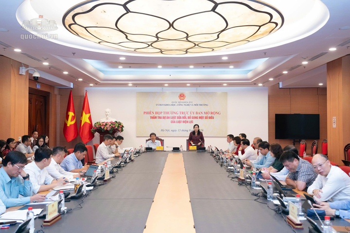 Toàn cảnh Phiên họp mở rộng thẩm tra sơ bộ dự án Luật sửa đổi, bổ sung một số điều của Luật Điện lực. Ảnh: Cao Hoàng