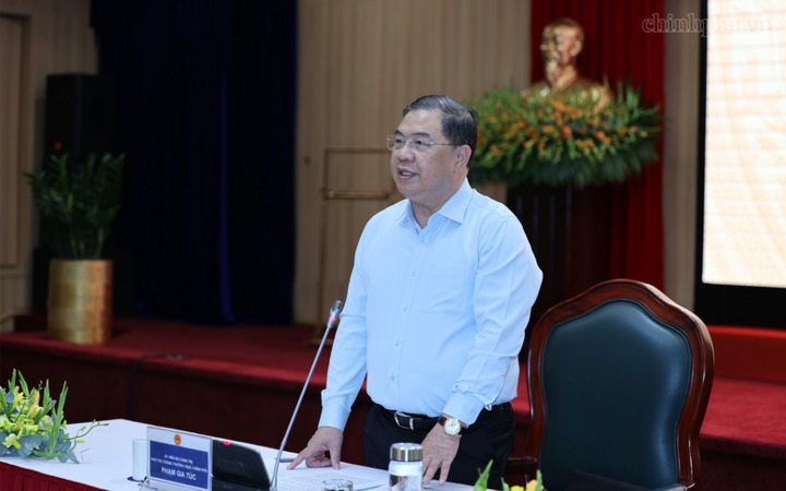 Phó Thủ tướng Thường trực Phạm Gia Túc phát biểu tại cuộc làm việc với Tập đoàn Điện lực Việt Nam - Ảnh: chinhphu.vn/Phương Nguyên