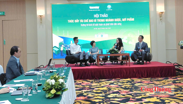 Phiên Tọa đàm 'Các giải pháp thúc đẩy hoạt động tái chế bao bì ngành dược, mỹ phẩm hiệu quả và bền vững' trong khuôn khổ Hội thảo.