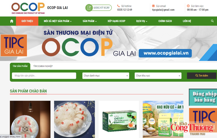 Sàn giới thiệu sản phẩm OCOP tỉnh Gia Lai.