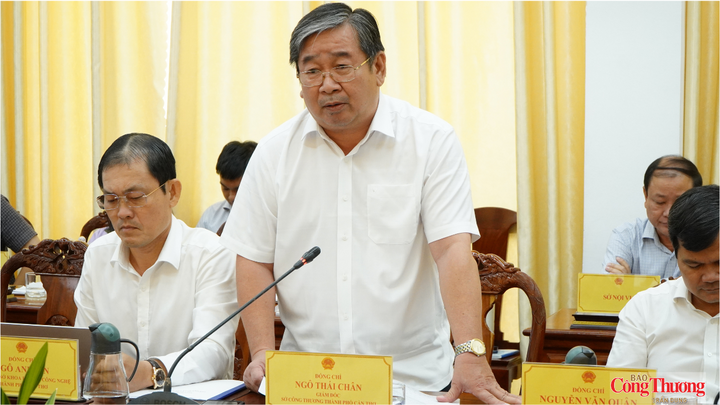 Ông Ngô Thái Chân, Giám đốc Sở Công Thương TP. Cần Thơ, đề xuất ý kiến tại hội nghị.