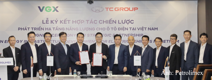 Đại diện VGX và Tập đoàn Thành Công ký kết hợp tác chiến lược phát triển hạ tầng năng lượng dành cho phương tiện điện hóa tại Việt Nam.