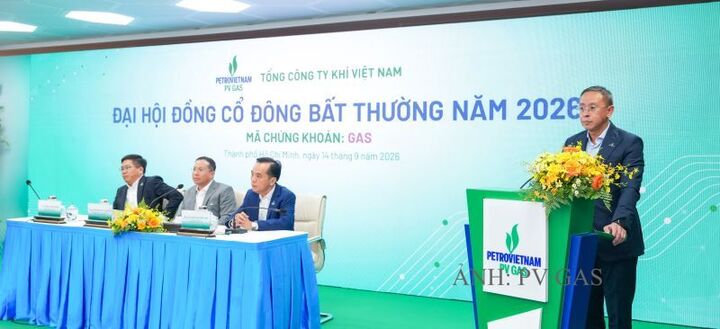 Thành viên HĐTV Petrovietnam Trần Bình Minh phát biểu tại Đại hội. Ảnh: PV GAS