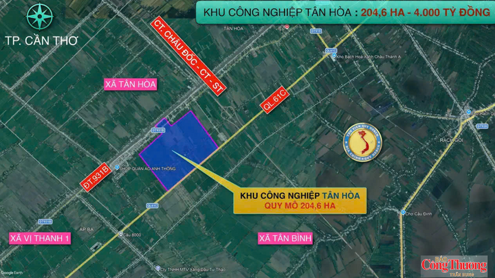 KCN Tân Hòa quy mô hơn 204ha, vốn gần 4.000 tỷ đồng, kỳ vọng thu hút sản xuất, chế biến, công nghiệp hỗ trợ, logistics và tạo việc làm.
