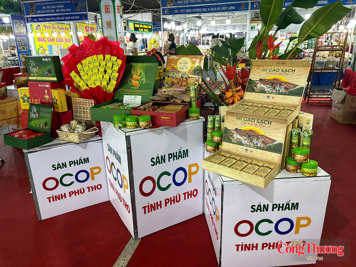 Nhiều sản phẩm OCOP, đặc sản vùng miền được trưng bày, giới thiệu tại hội chợ.