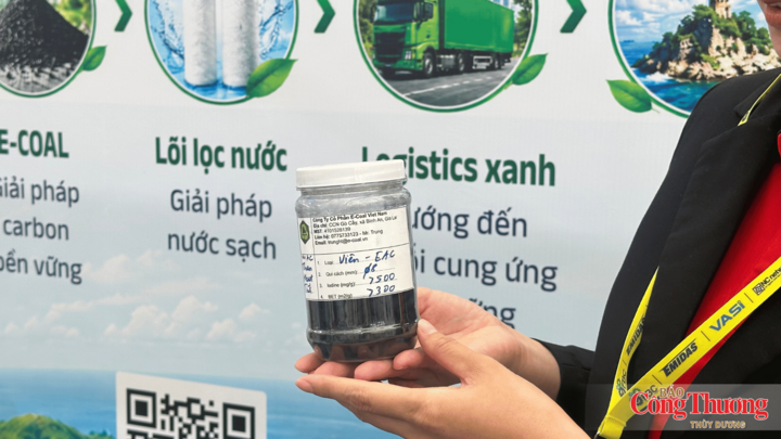 Dòng sản phẩm than sạch tinh khiết được trưng bày tại triển lãm.