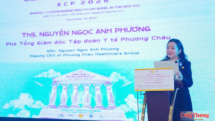 Ths. Nguyễn Ngọc Anh Phương - Phó Tổng Giám đốc Tập đoàn Y tế Phương Châu, kiêm Giám đốc Quản lý chất lượng, phát biểu khai mạc.