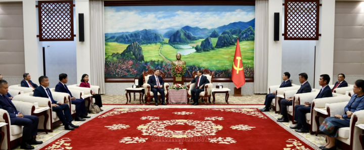 Phó Thủ tướng Thường trực Phạm Gia Túc bày tỏ vui mừng nhận thấy quan hệ Việt - Lào thời gian qua tiếp tục phát triển tốt đẹp, ngày càng đi vào chiều sâu, thực chất và hiệu quả - Ảnh: chinhphu.vn/Phương Nguyên