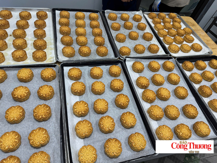 Các sản phẩm bánh Trung thu do cơ sở của bà Nguyễn Linh Hiếu sản xuất.