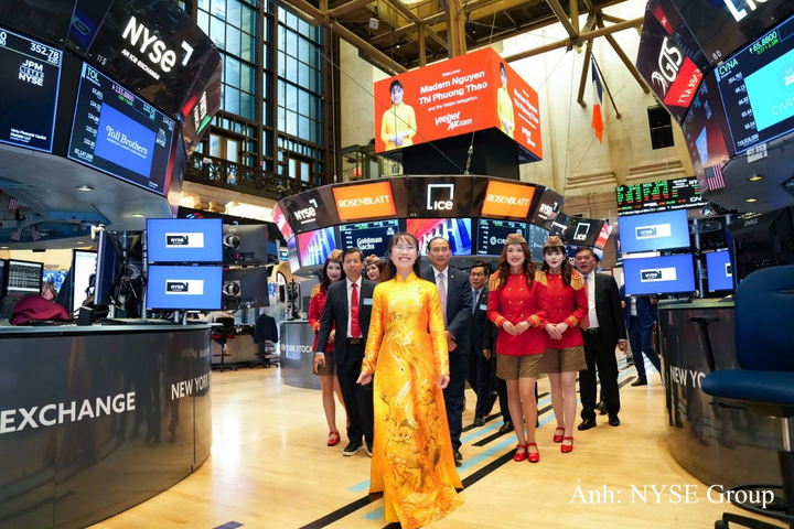 Tiến sĩ Nguyễn Thị Phương Thảo và đoàn lãnh đạo SOVICO, Vietjet, HDBank tại NYSE, trong hành trình mở rộng kết nối với thị trường tài chính quốc tế.