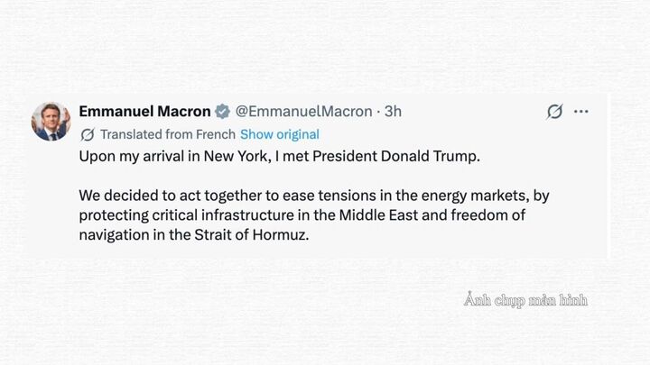 Tổng thống Pháp Emmanuel Macron viết trên nền tảng X.