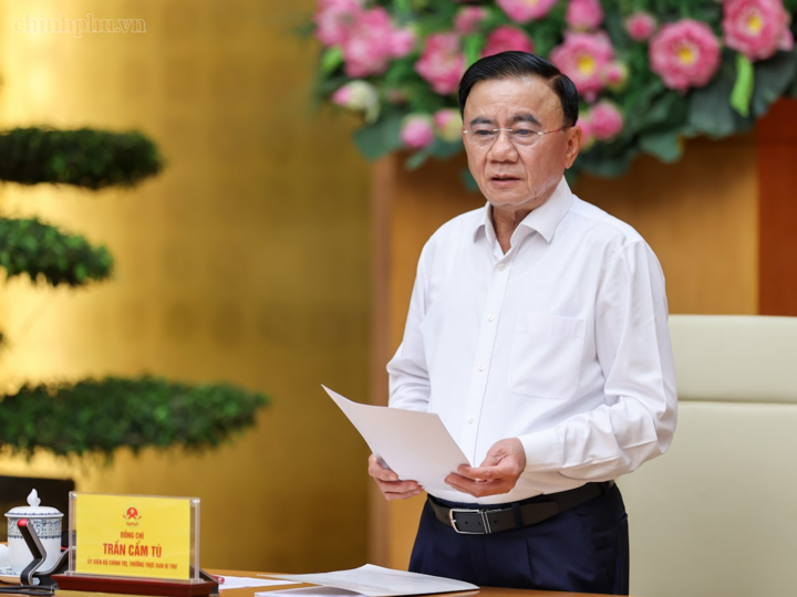 Thường trực Ban Bí thư Trần Cẩm Tú phát biểu - Ảnh: chinhphu.vn/Nhật Bắc