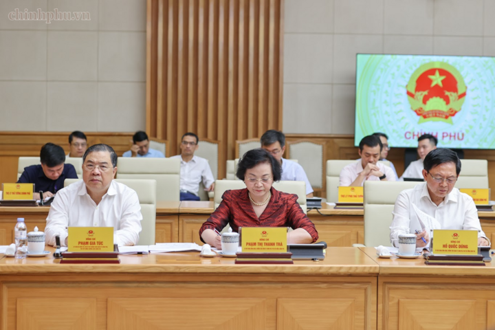 Phó Thủ tướng Thường trực Chính phủ Phạm Gia Túc, Phó Thủ tướng Phạm Thị Thanh Trà, Phó Thủ tướng Hồ Quốc Dũng tham dự Hội nghị- Ảnh: chinhphu.vn/Nhật Bắc