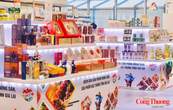 Sở Công Thương Gia Lai phối hợp với Trung tâm MM Mega Market Quy Nhơn tổ chức khu trưng bày, giới thiệu và bán hơn 100 sản phẩm OCOP, sản phẩm tiêu biểu, đặc sản địa phương.
