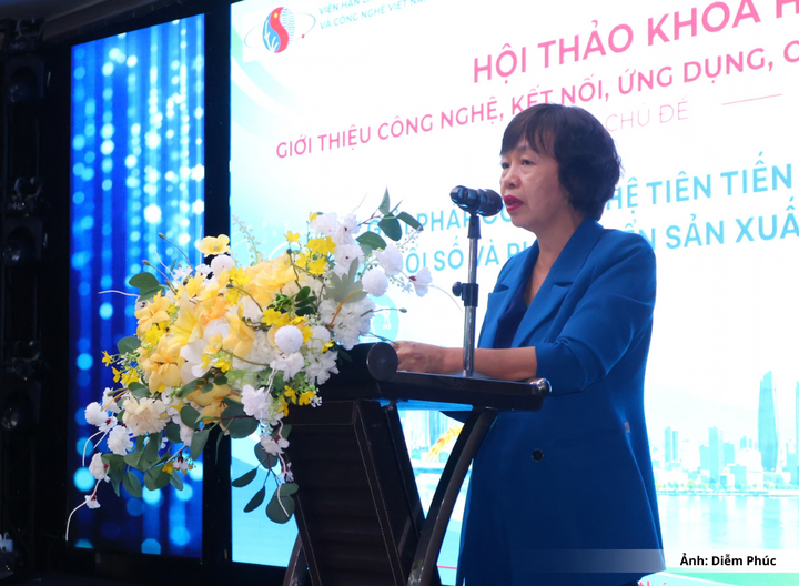 Bà Lê Thị Thục, Phó Giám đốc Sở Khoa học và Công nghệ TP. Đà Nẵng phát biểu khai mạc hội thảo.