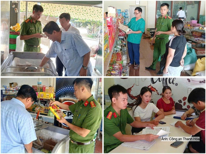 Đoàn kiểm tra liên ngành về an toàn thực phẩm của xã Sao Vàng kiểm tra  các cơ sở sản xuất, kinh doanh thực phẩm trên địa bàn.