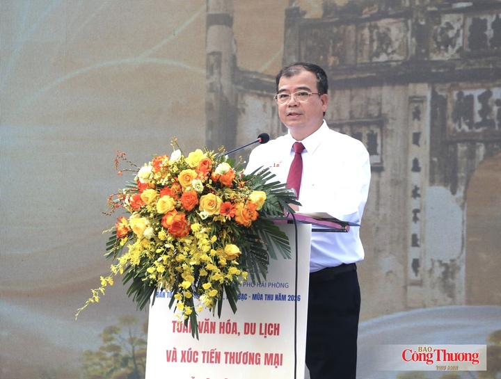 Phó Chủ tịch UBND TP. Hải Phòng Nguyễn Minh Hùng phát biểu tại sự kiện.