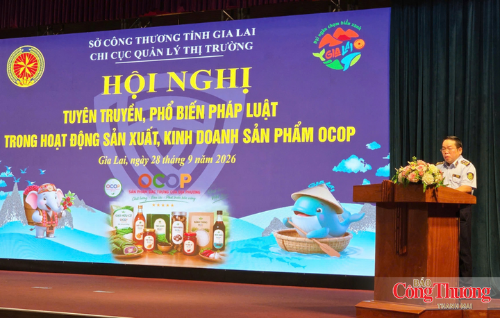 Ông Lê Hồng Hà, Chi cục trưởng Chi cục Quản lý thị trường tỉnh Gia Lai phát biểu khai mạc.