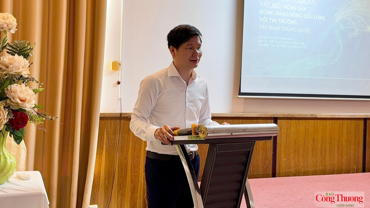 Ông Nguyễn Huy Tưởng - Phó Giám đốc Sở Công Thương tỉnh Lào Cai, phát biểu tại buổi làm việc.