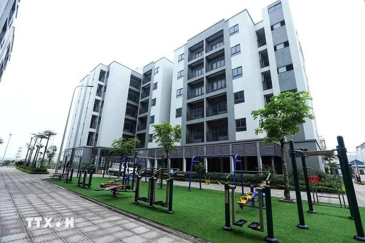 Khu nhà ở xã hội Mê Linh - Đại Thịnh do Tổng công ty Đầu tư phát triển nhà và đô thị (HUD) làm chủ đầu tư đã được đưa vào sử dụng từ năm 2021. (Ảnh: Tuấn Anh).