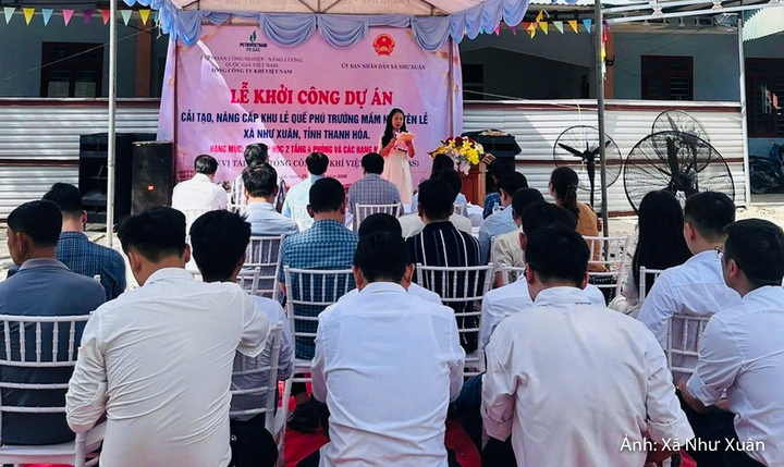 Lễ khởi công dự án cải tạo, nâng cấp điểm lẻ Quế Phú, Trường Mầm non Như Xuân.
