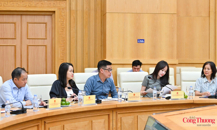 Các thành viên Văn phòng Chương trình vươn ra thị trường quốc tế giai đoạn 2026 - 2030 tham dự phiên họp.