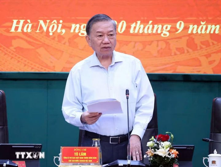 Tổng Bí thư, Chủ tịch nước Tô Lâm phát biểu chỉ đạo. (Ảnh: Thống Nhất/TTXVN)
