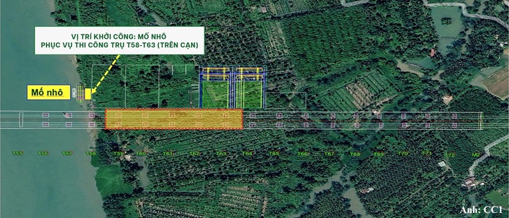 Vị trí khởi công thuộc Dự án thành phần 2 - Dự án đầu tư xây dựng cầu Long Hưng (cầu Đồng Nai 2) nhìn từ hình ảnh vệ tinh.