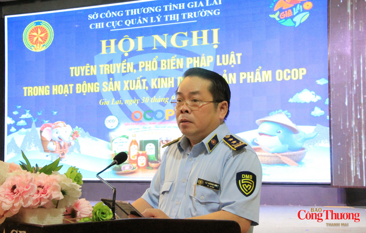 Ông Lê Hồng Hà, Chi cục trưởng Chi cục Quản lý thị trường Gia Lai phát biểu khai mạc.