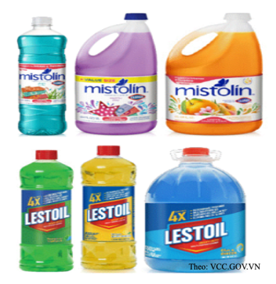 Một số chai Mistolin và Lestoil trong chương trình thu hồi tại Hoa Kỳ.