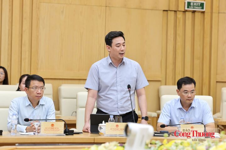 Vụ trưởng Vụ Pháp chế Ngô Đức Minh báo cáo về công tác xây dựng pháp luật ngành Công Thương.