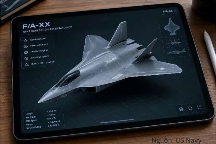 Hình ảnh mô phỏng của máy bay chiến đấu F/A-XX. Nguồn: US Navy