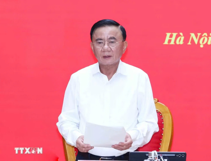 Thường trực Ban Bí thư Trần Cẩm Tú phát biểu chỉ đạo hội nghị. (Ảnh: Phương Hoa/TTXVN)