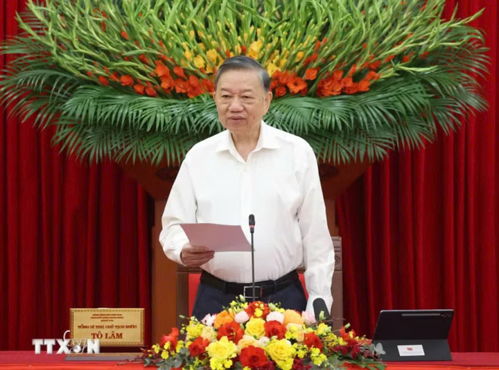 Tổng Bí thư, Chủ tịch nước Tô Lâm phát biểu chỉ đạo. (Ảnh: Thống Nhất/TTXVN)