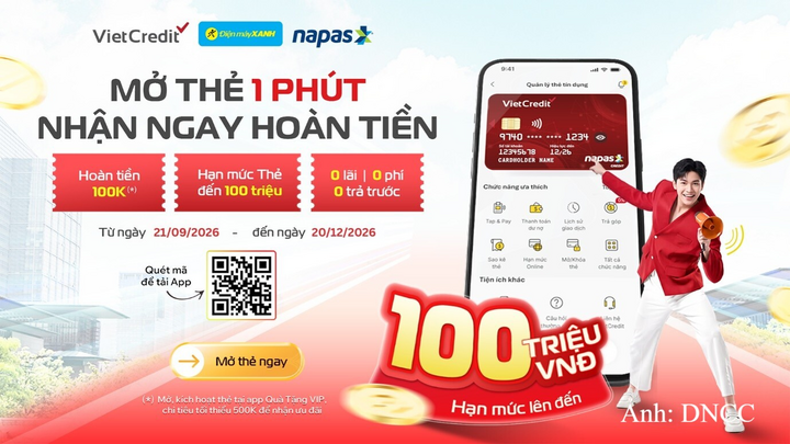 Khách hàng đăng ký phát hành mới và kích hoạt thành công thẻ TinCard 3 trong 1 thông qua ứng dụng Quà tặng VIP sẽ được hoàn 100.000 đồng khi đáp ứng điều kiện chi tiêu.
