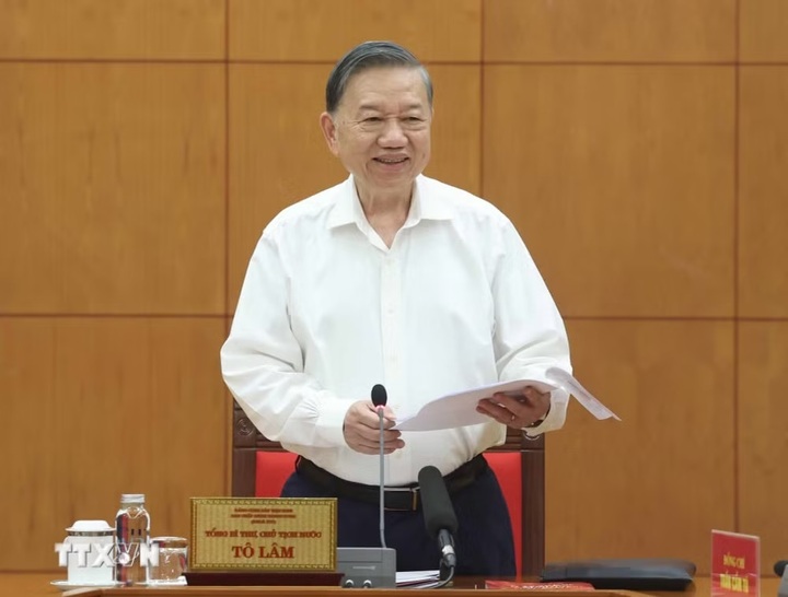 Tổng Bí thư, Chủ tịch nước Tô Lâm phát biểu chỉ đạo. (Ảnh: Thống Nhất/TTXVN)