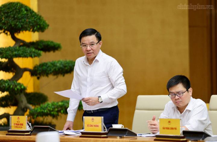 Bộ trưởng Bộ Công Thương Lê Mạnh Hùng phát biểu. Ảnh: chinhphu.vn/Phương Nguyên